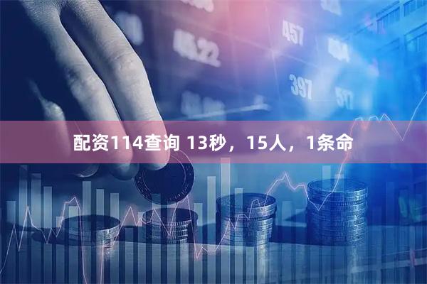 配资114查询 13秒，15人，1条命